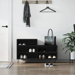vidaXL Armoire à chaussures Noir 102x36x60 cm Bois d'ingénierie