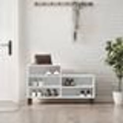 vidaXL Armoire à chaussure Blanc brillant 102x36x60 cm Bois ingénierie