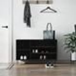 vidaXL Armoire à chaussures Noir 102x36x60 cm Bois d'ingénierie