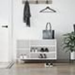 vidaXL Armoire à chaussure Blanc brillant 102x36x60 cm Bois ingénierie