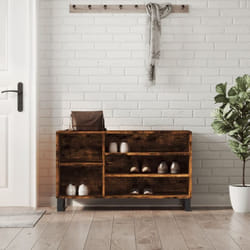Armoire à chaussures Chêne fumé 102x36x60 cm Bois d'ingénierie Vidaxl