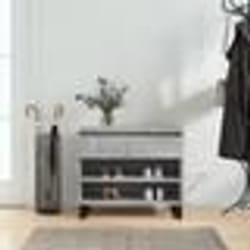 vidaXL Armoire à chaussures Gris béton 70x36x60 cm Bois d'ingénierie