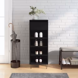 vidaXL Armoire à chaussures Noir 40x36x105 cm Bois d'ingénierie