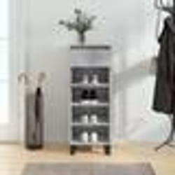 vidaXL Armoire à chaussures Gris béton 40x36x105 cm Bois d'ingénierie