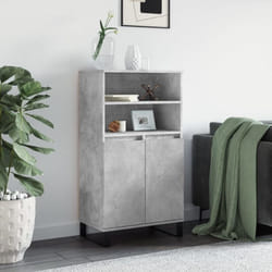 Vidaxl - Buffet haut Gris béton 60x36x110 cm Bois d'ingénierie
