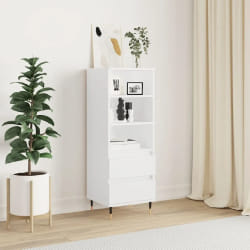 vidaXL Buffet haut Blanc 40x36x110 cm Bois d'ingénierie
