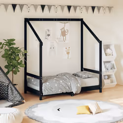 VidaXL 835705 Lit pour enfant Noir Bois