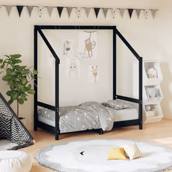 VidaXL 835708 Lit pour enfant Noir Bois