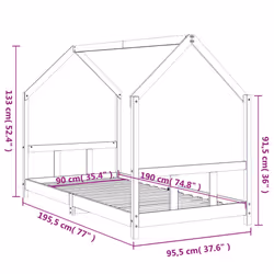 VidaXL 835728 Lit pour enfant Blanc Bois - Vue supplémentaire 8