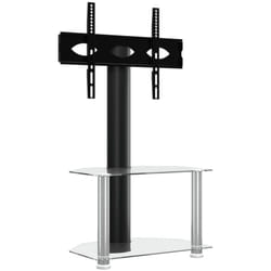 Vidaxl - Meuble tv d'angle 2 niveaux pour 32-70 pouces noir argenté