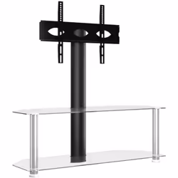 Ce meuble TV d'angle combine un support TV et une table à 2 niveaux, offrant une solution pratique pour installer votre TV et ...