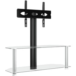 Vidaxl - Meuble tv d'angle 2 niveaux pour 32-70 pouces noir argenté