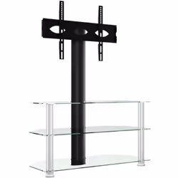 Ce meuble TV d'angle combine un support TV et une table à 3 niveaux, offrant une solution pratique pour installer votre TV et ...