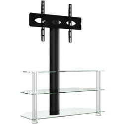Vidaxl - Meuble tv d'angle 3 niveaux pour 32-70 pouces noir et argenté