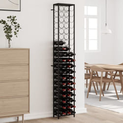 Casier à bouteilles de 57 bouteilles noir 34x18x200cm fer forgé Vidaxl