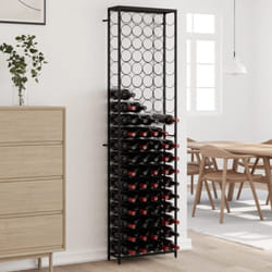 Casier à bouteilles de 95 bouteilles noir 54x18x200cm fer forgé Vidaxl