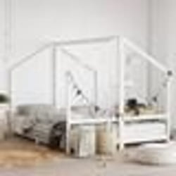 vidaXL Cadre de lit d'enfant blanc 2x(80x200) cm bois de pin massif