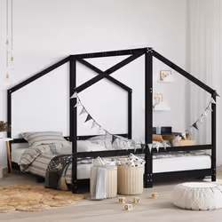 VidaXL 3200591 Lit pour enfant Noir Bois