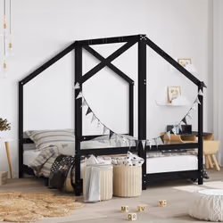 VidaXL 3200594 Lit pour enfant Noir Bois