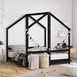 VidaXL 3200597 Lit pour enfant Noir Bois