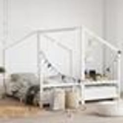 vidaXL Cadre de lit d'enfant blanc 2x(90x190) cm bois de pin massif