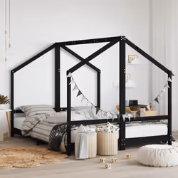 VidaXL 3200600 Lit pour enfant Noir Bois