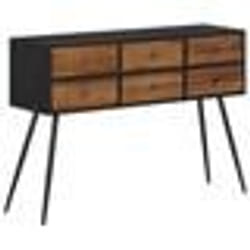 vidaXL Table console avec tiroirs 116x30x76 cm teck massif récupéré