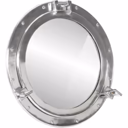 Placez le miroir en forme de hublot sur un mur de votre bureau à domicile pour ajouter un intérêt visuel et une touche d'insp ...