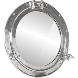 Miroir en forme de hublot mural Ø50 cm aluminium et verre