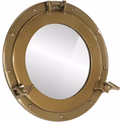 Placez le miroir en forme de hublot sur un mur de votre bureau à domicile pour ajouter un intérêt visuel et une touche d'insp ...