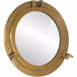 Placez le miroir en forme de porthole sur un mur de votre bureau à domicile pour ajouter un intérêt visuel et une touche d'in ...