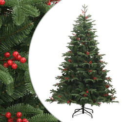 vidaXL Sapin de Noël artificiel avec pommes de pin et baies 210 cm 358377