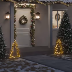 vidaXL Décoration lumineuse arbre de Noël avec piquets 80 LED 60 cm 357728