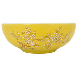 Vidaxl - Vasque à poser blanc et jaune rond Φ41x14 cm céramique