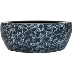 Vasque à poser noir et bleu rond Φ41x14 cm céramique vidaXL