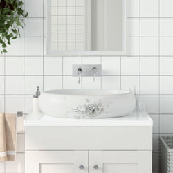 Vasque À Poser Blanc Ovale 59x40x15 Cm Céramique Vidaxl67950