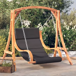 Cette chaise balançoire en bois avec coussin est le choix idéal si vous cherchez à vous détendre et à profiter des espaces ex ...