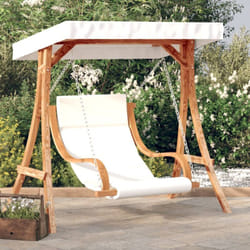Vidaxl - Chaise balançoire avec coussin et auvent bois massif d'épicéa