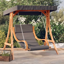 Cette chaise balançoire en bois avec coussin et auvent est le choix idéal si vous cherchez à vous détendre et à profiter des ...