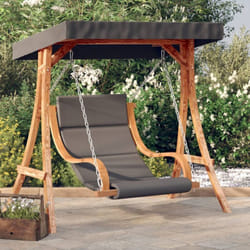 Vidaxl - Chaise balançoire avec coussin et auvent bois massif d'épicéa
