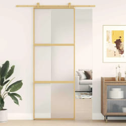 VidaXL Porte coulissante doré - 76x205 cm Verre aluminium