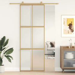 VidaXL Porte coulissante doré - Verre ESG