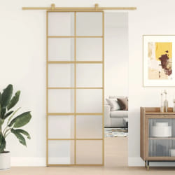 vidaXL Porte coulissante 76x205 cm - Doré
