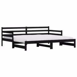 VidaXL 836149, lit sofa, Noir, Bois de pin, 2035 mm, 975 mm, 695 mm