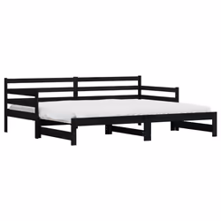 VidaXL 836152, lit sofa, Noir, Bois de pin, 2035 mm, 875 mm, 695 mm