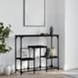 vidaXL Table console noir 89,5x28x76 cm bois d'ingénierie