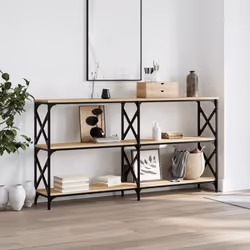 vidaXL Table console chêne sonoma 156x28x805 cm bois dingénierie 835425