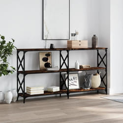 vidaXL Table console chêne fumé 156x28x805 cm bois dingénierie 835426