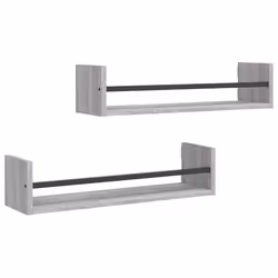 VidaXL 835437, Bois, Acier, Gris, 600 mm, 160 mm, 140 mm, 2 pièce(s)