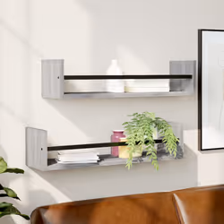 VidaXL 835437 étagères Bois, Acier Gris